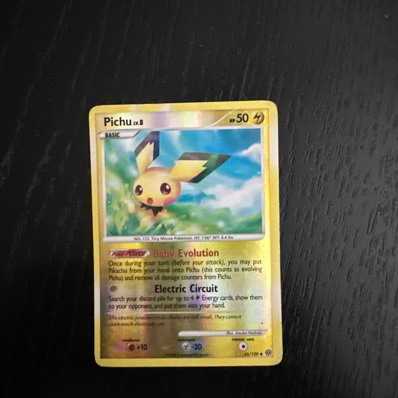 Pichu Lv.8 Pokémon Kaart - Basic HP 50, Ophalen of Verzenden, Gebruikt, Losse kaart