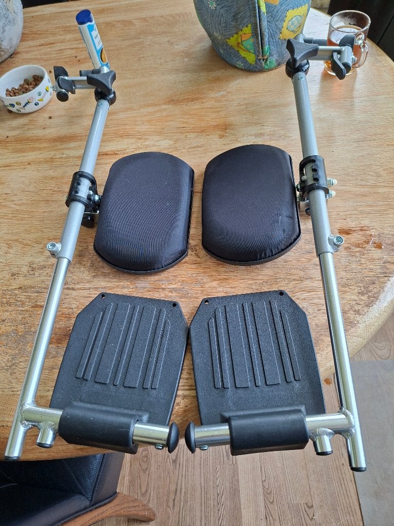 Exel voet/beensteun links en rechts rolstoel, Ophalen of Verzenden, Duwrolstoel