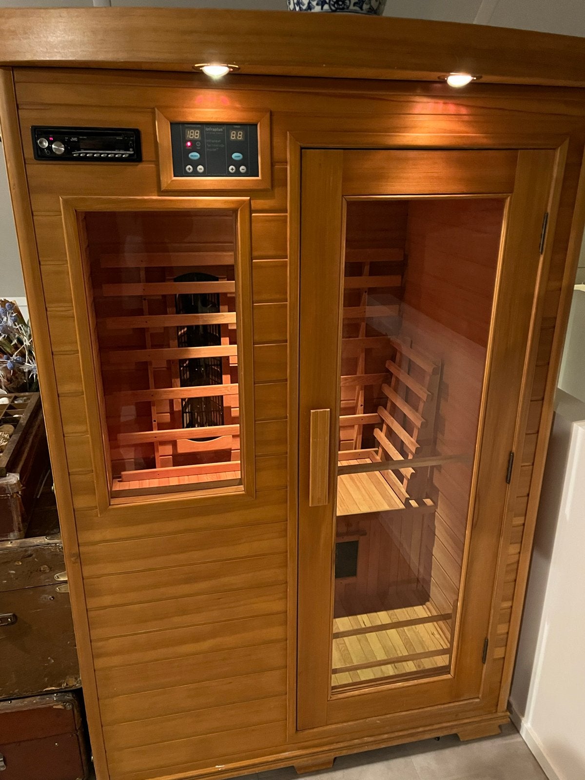 Infrarood sauna met 5 intense stralers en audio, Ophalen, Gebruikt, Infrarood, Complete sauna