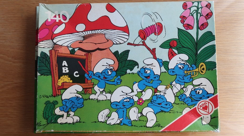 Puzzel Smurfen 140 stukjes, Ophalen of Verzenden, Meer dan 50 stukjes, Gebruikt, 4 tot 6 jaar