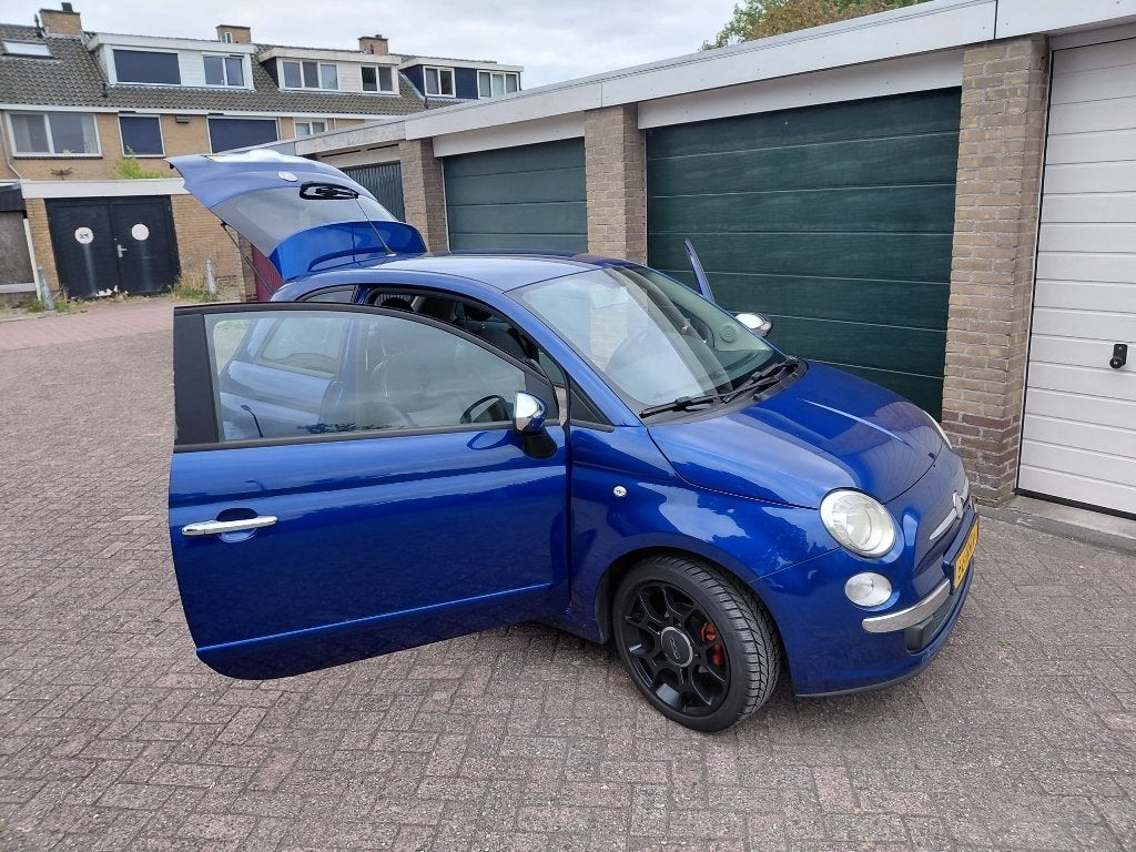 Fiat 500 1.2 AUT 2010 Blauw - 152000Km, Auto's, Euro 5, Stof, 4 cilinders, Origineel Nederlands
