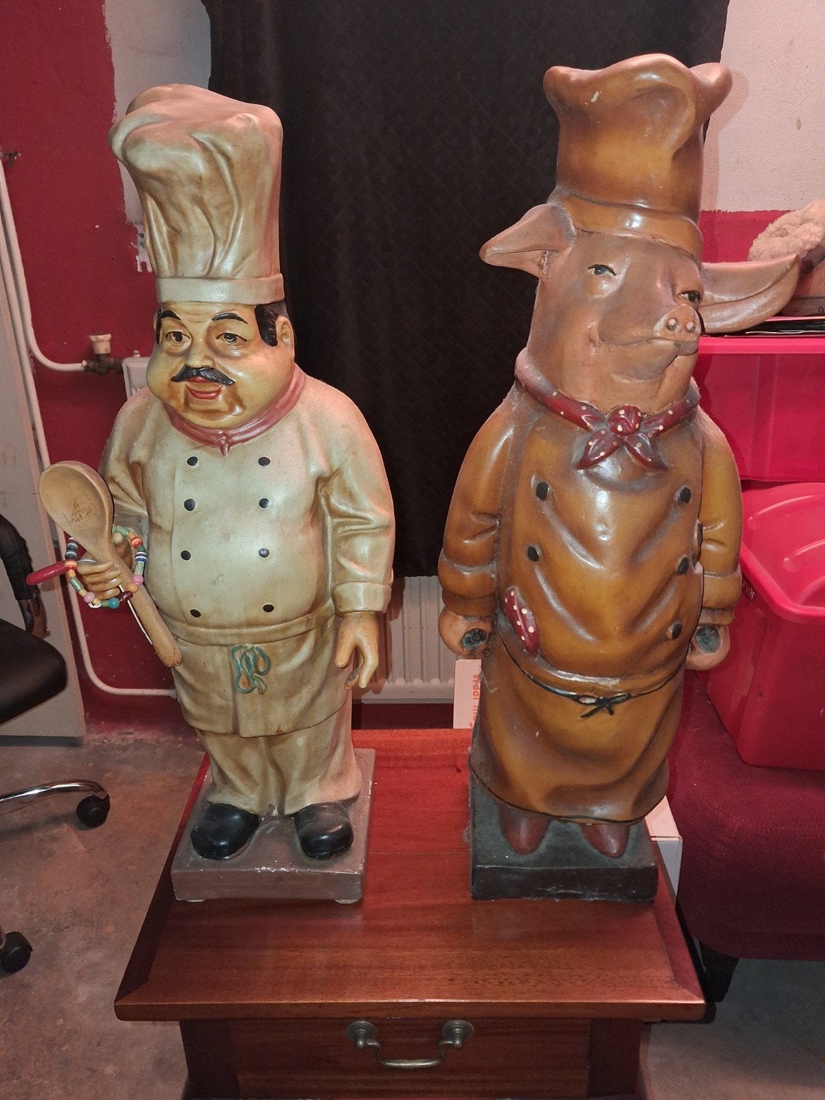 Decoratieve Chef-kok en Varken Beelden, Ophalen, 50 - 100 cm, Beeld, Composieten