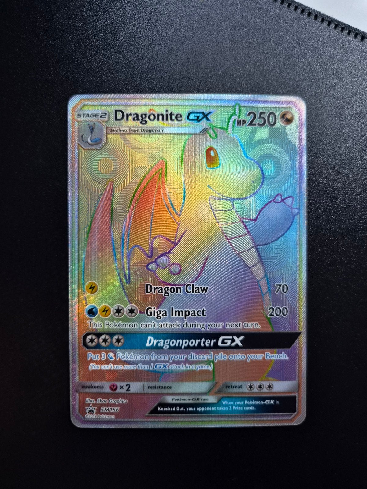 Dragonite GX SM156 Pokemon Promo, Ophalen of Verzenden, Zo goed als nieuw, Booster, Foil
