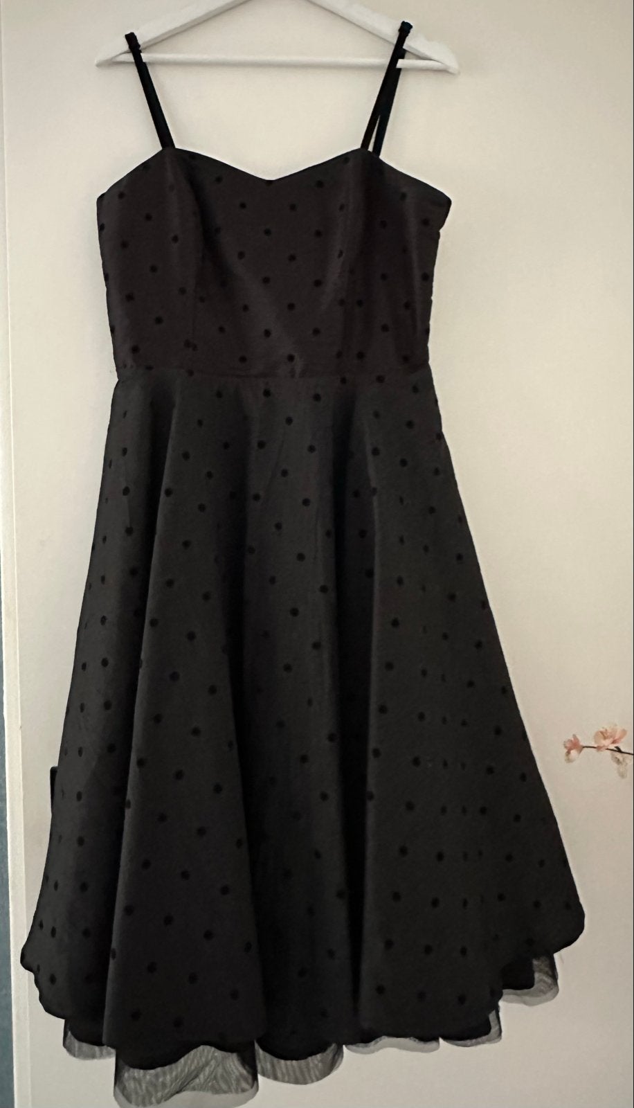 Koopje: Hell Bunny jurk zwart met stippen, maat L, nieuw, Ophalen of Verzenden, Nieuw, Maat 42/44 (L), Zwart