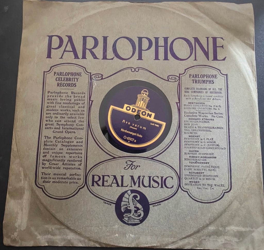 Ave Maria & Ave Verum - Vintage Odeon schellakplaat, Ophalen, LP, Gebruikt, Mozart