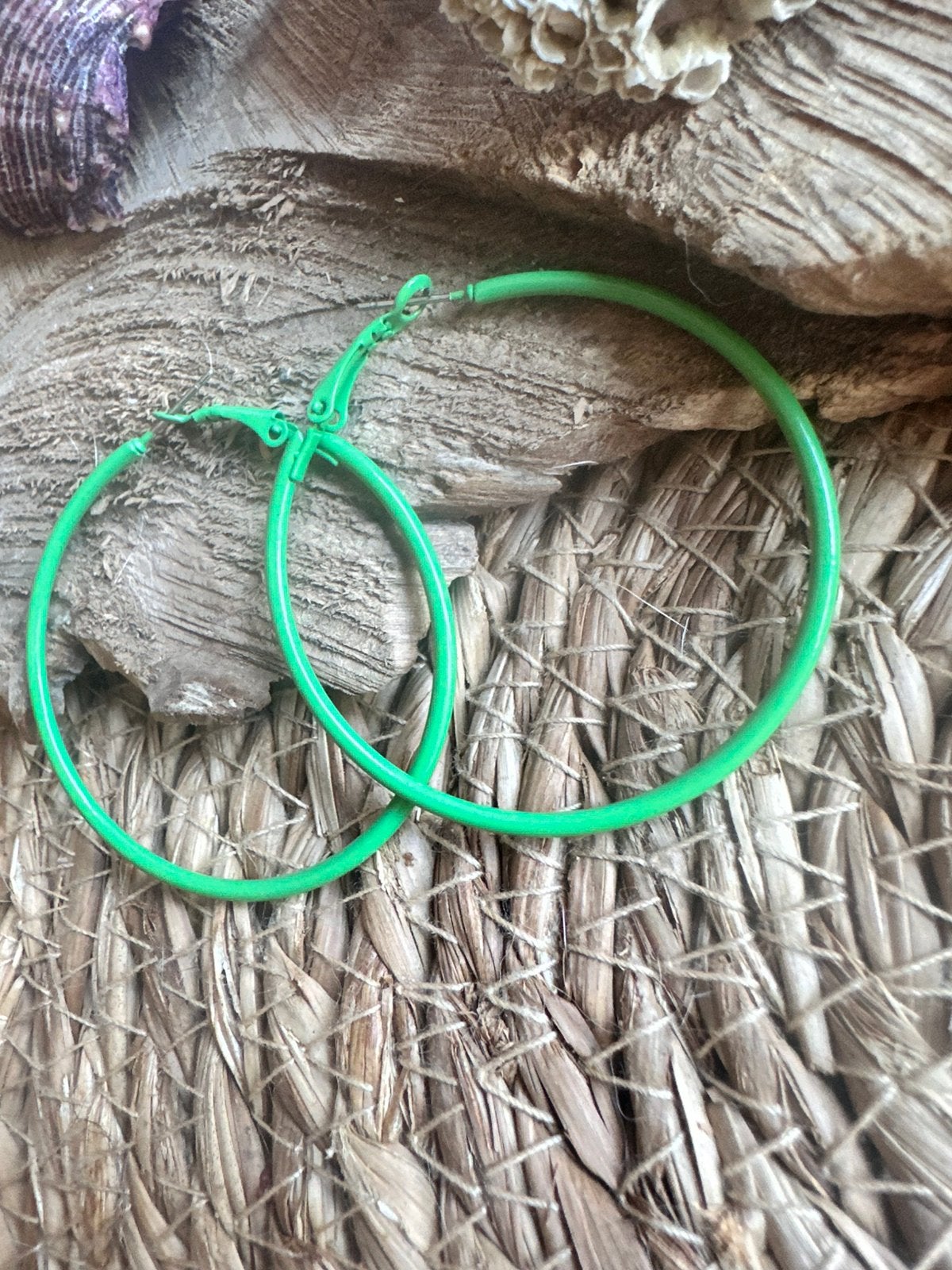 Boho oorbellen / creolen / groen / nieuw, Ophalen of Verzenden, Nieuw