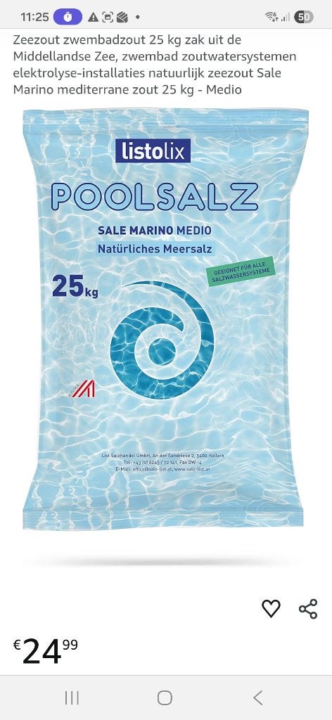 25 kilo zwembadzout voor zoutwatersysteem, Ophalen, Nieuw