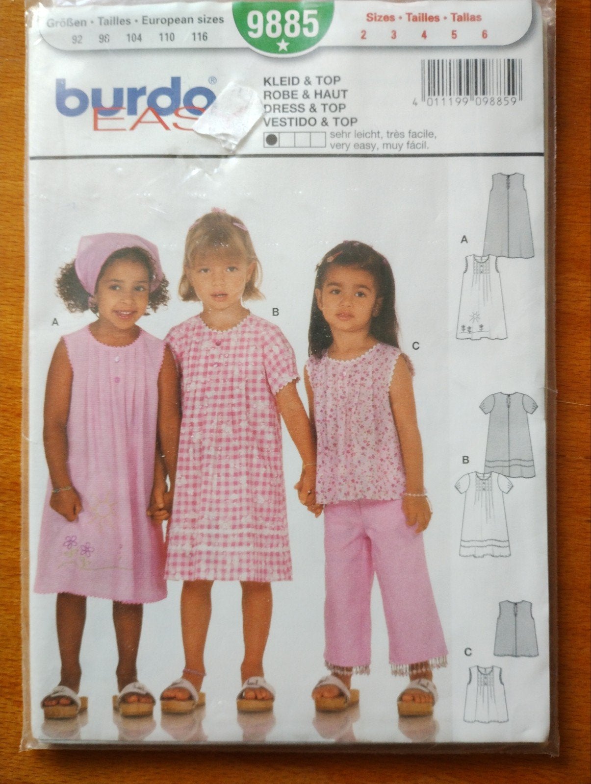 burda easy 9885 kinderpatronen / nieuw in verpakking, Hobby en Vrije tijd, Ophalen of Verzenden, Nieuw, Vrouw, Burda