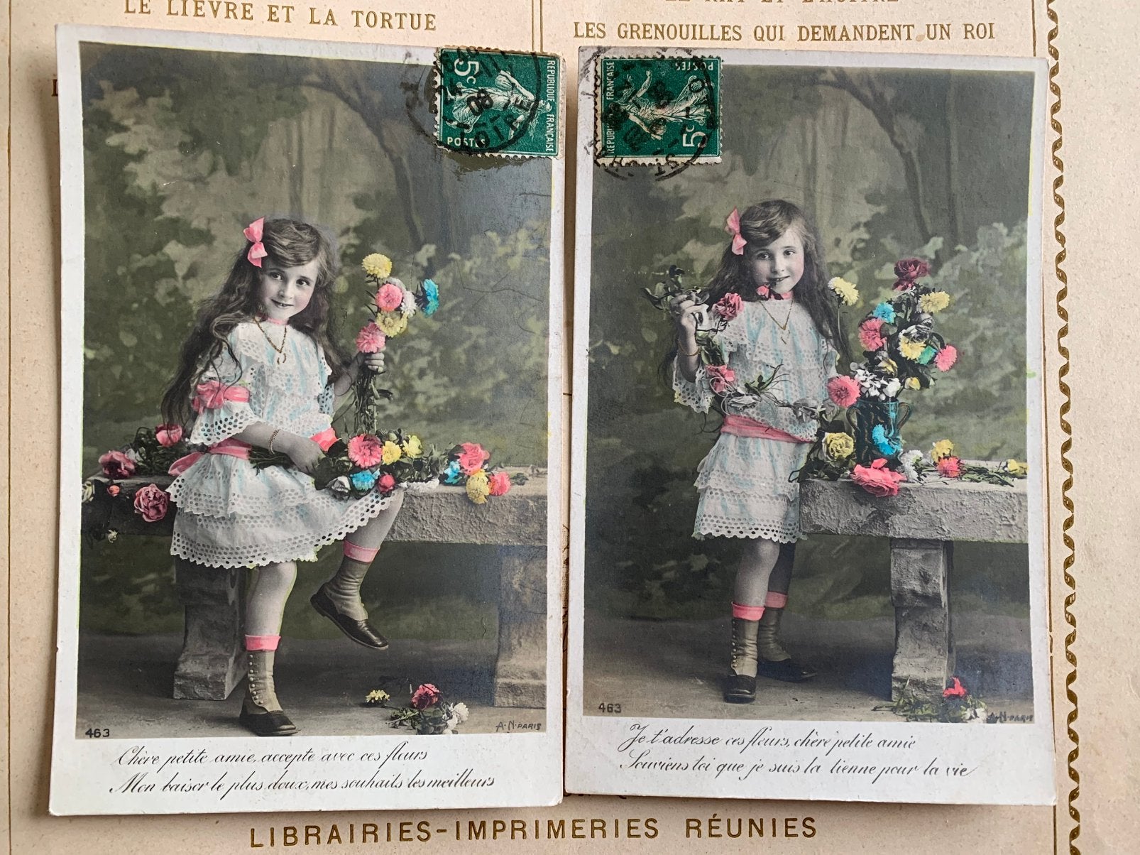 GERESERVEERD 1908 meisje lang haar - aan een militair (LE), Ophalen of Verzenden, Voor 1920, Gelopen, Kinderen