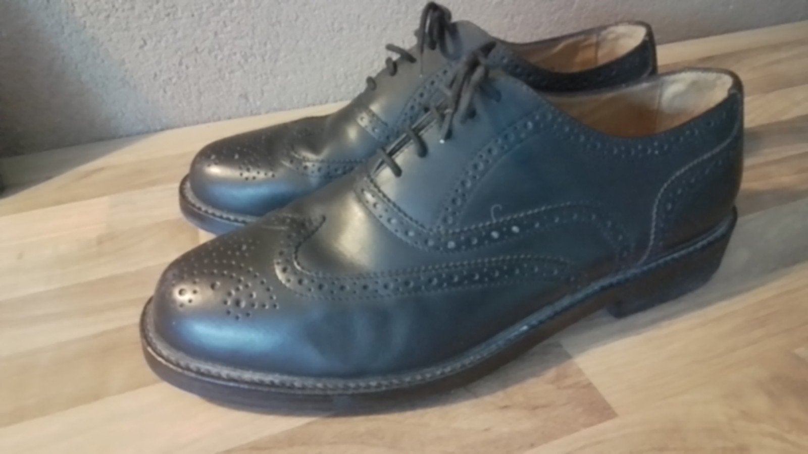 zwart leren van Lier gaatjes schoenen  , brogues  , 43.5, Loafers, Zwart, Van Lier, Ophalen of Verzenden