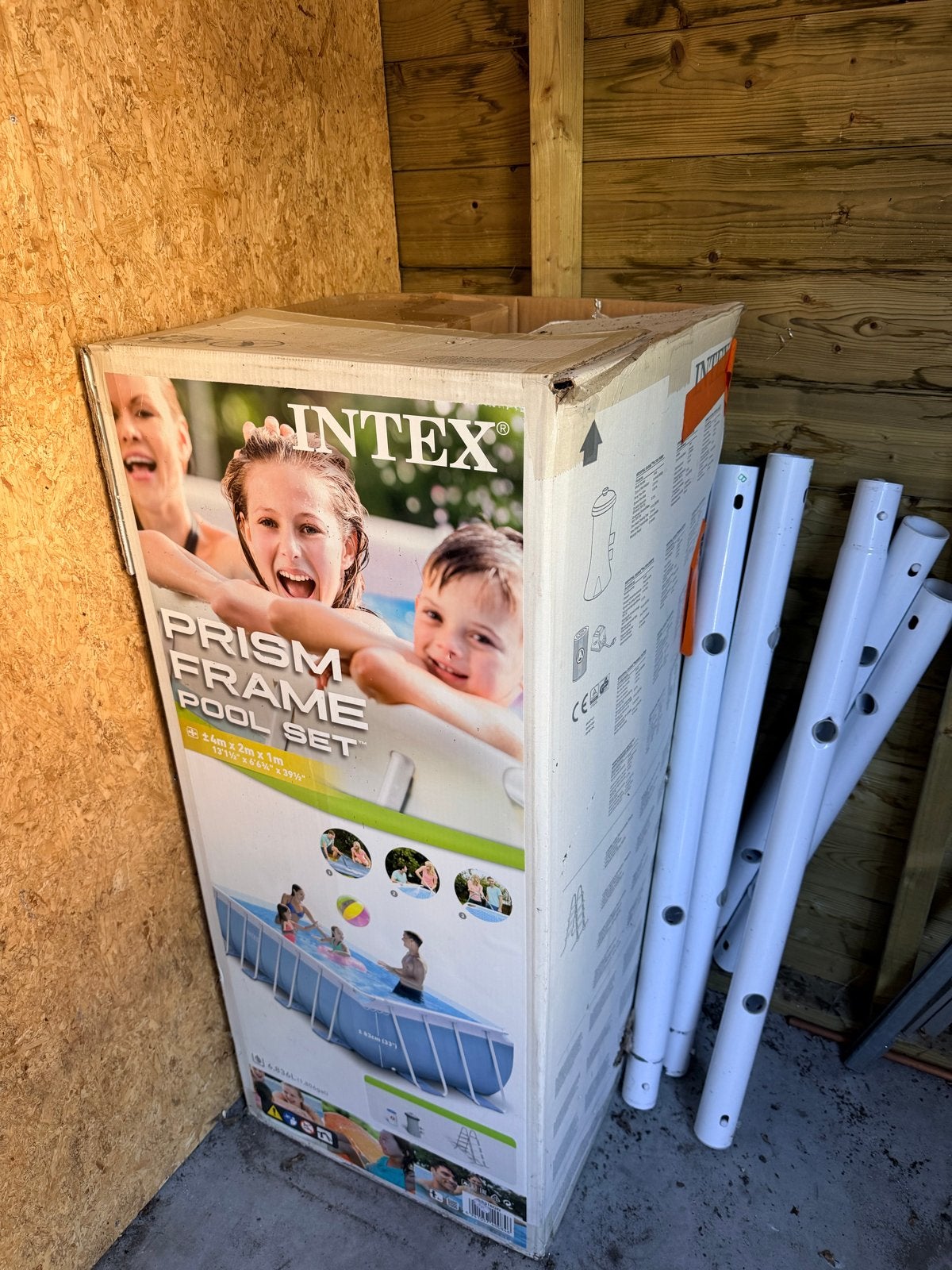 Intex Prism Frame Zwembad Set - 4m x 2m x 1m, Tuin en Terras, Zwembaden, Ophalen, Gebruikt, 200 tot 300 cm, 80 tot 120 cm
