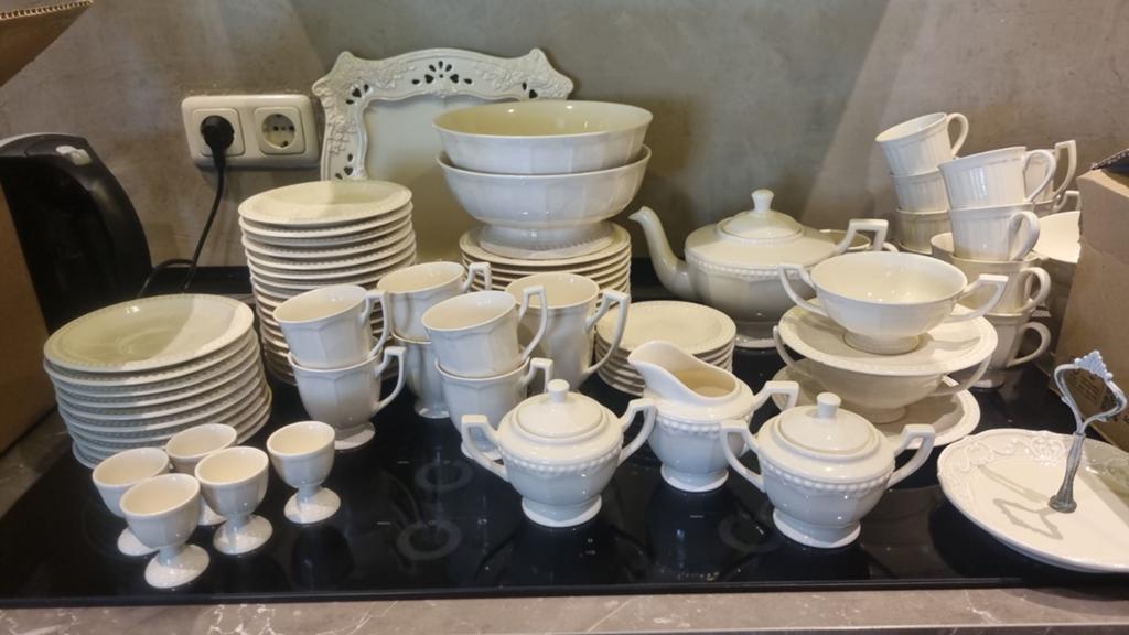 Uitgebreid Pearl Windsor servies - Crème wit, Ophalen of Verzenden, Gebruikt, Porselein, Overige typen