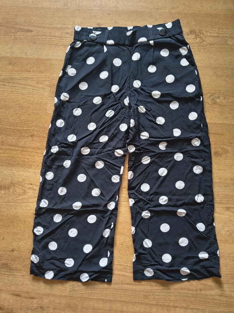 Zomerbroek polkadot, Maat 38/40 (M), Blauw, Yessica, Nieuw
