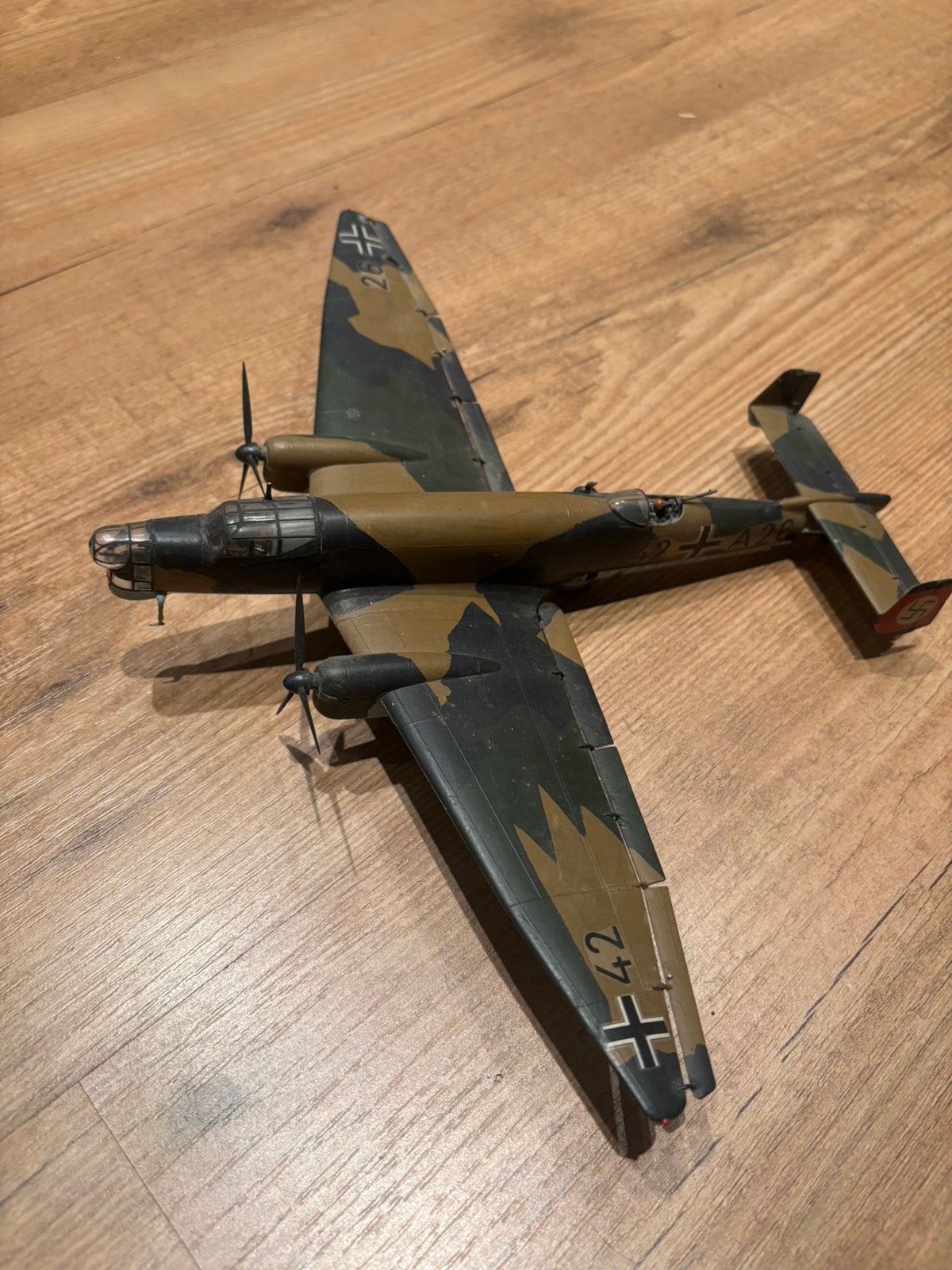 B) 1/72 Junkers Ju-86 Duitse bommenwerper WW2 gebouwd model, 1:72 tot 1:144, Gebruikt, Italeri, Ophalen of Verzenden