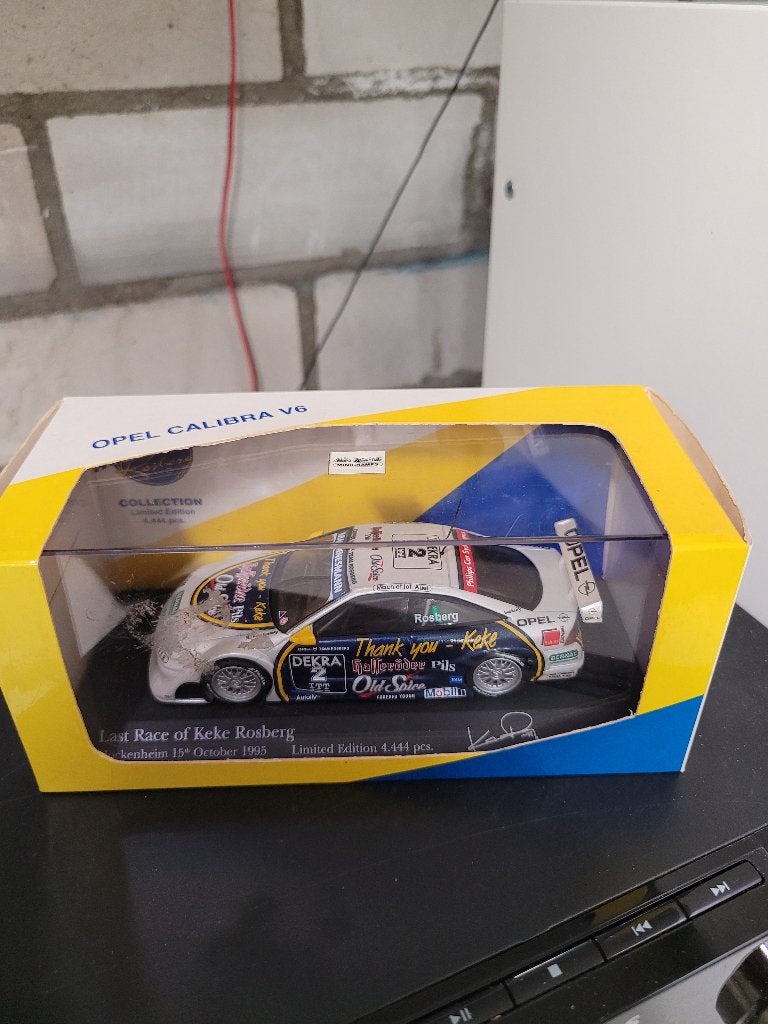 opel calibra dtm minichamps 1:43 K. Rosberg bye bye keke, Ophalen of Verzenden, Zo goed als nieuw, Auto, MiniChamps