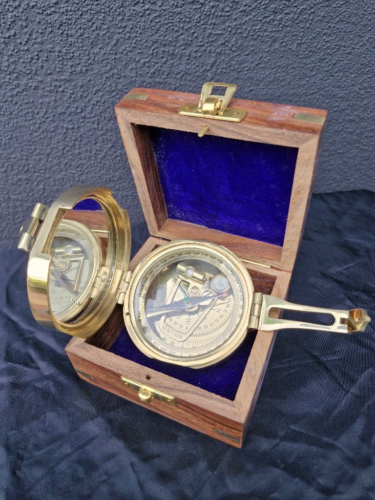 fraai kompas + kist boot schip, Verzenden