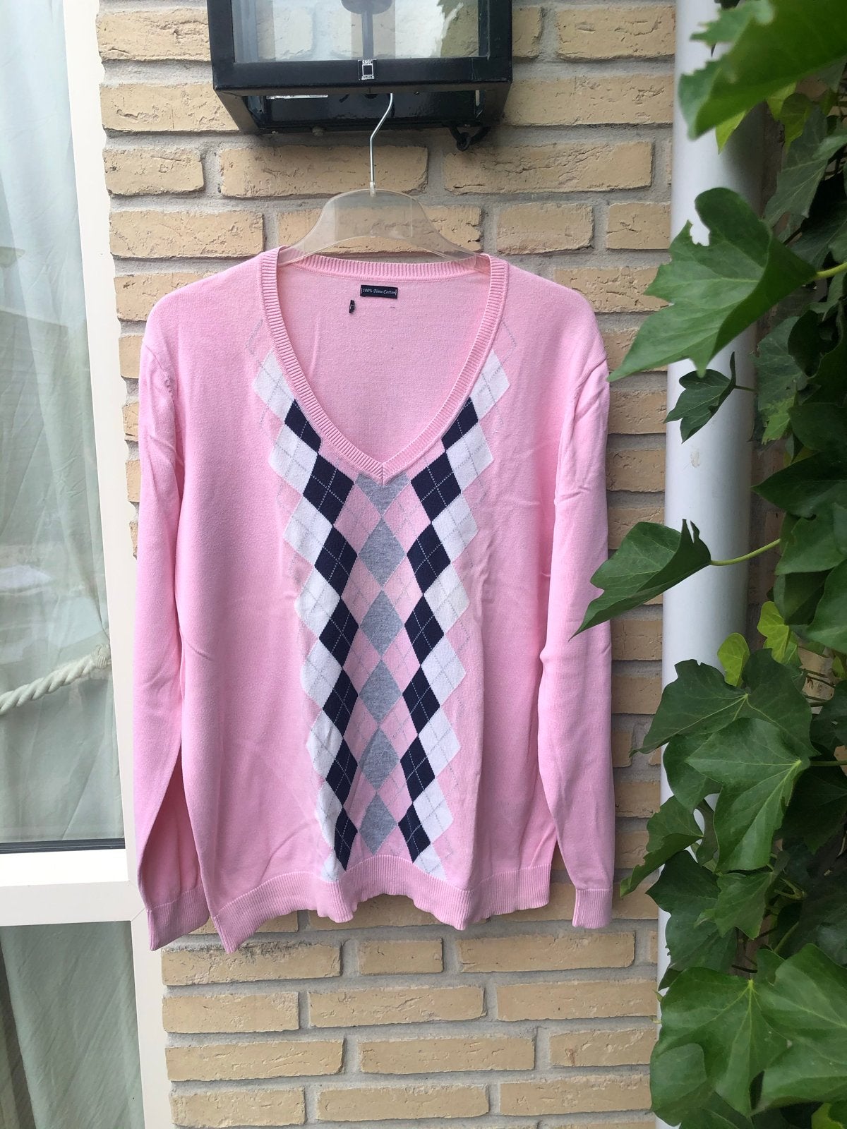 Tommy Hilfiger trui | roze ruit | maat XXL, Ophalen of Verzenden, Gedragen, Maat 46/48 (XL) of groter, Roze