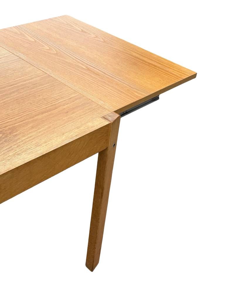 Vintage eettafel uitschuifbaar licht eiken jaren 80, Vintage, 50 tot 100 cm, Zo goed als nieuw, Rechthoekig