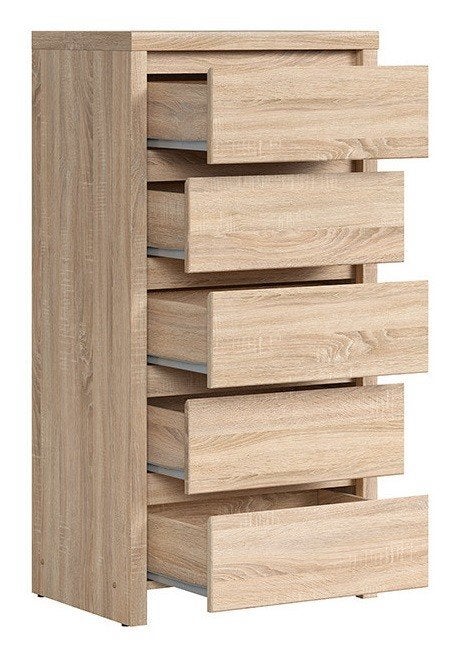 VOORRAAD Sonoma eiken ladekast Casper (greeploos) NIEUW, 5 laden of meer, Overige materialen, Nieuw, Snelle levering, vakkundig laten monteren, nieuw, structuur