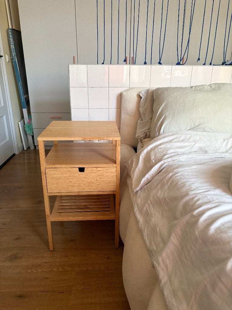 Nachtkastje IKEA NORDISKA bamboe, Ophalen, Overige materialen, Minder dan 45 cm, 55 tot 70 cm