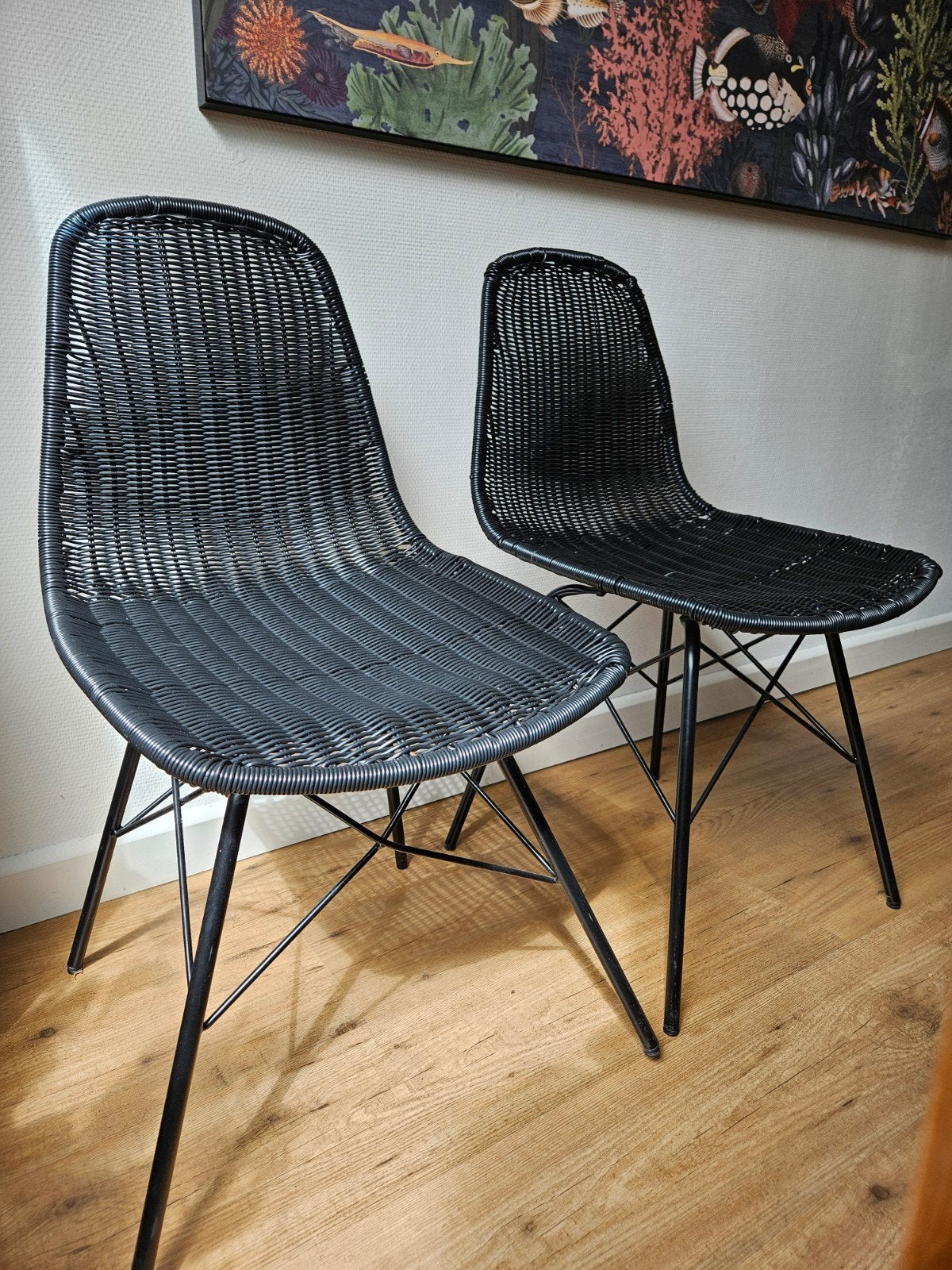 Bepurehome rotan stoelen (2 stuks) - Zwart, Huis en Inrichting, Stoelen, Ophalen, Gebruikt, Twee, Zwart