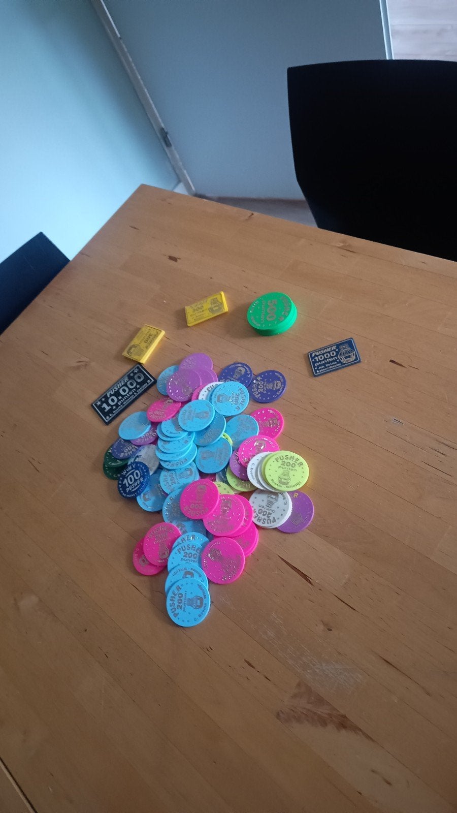 Pusher punten fiches en kaarten, Ophalen of Verzenden, Gebruikt