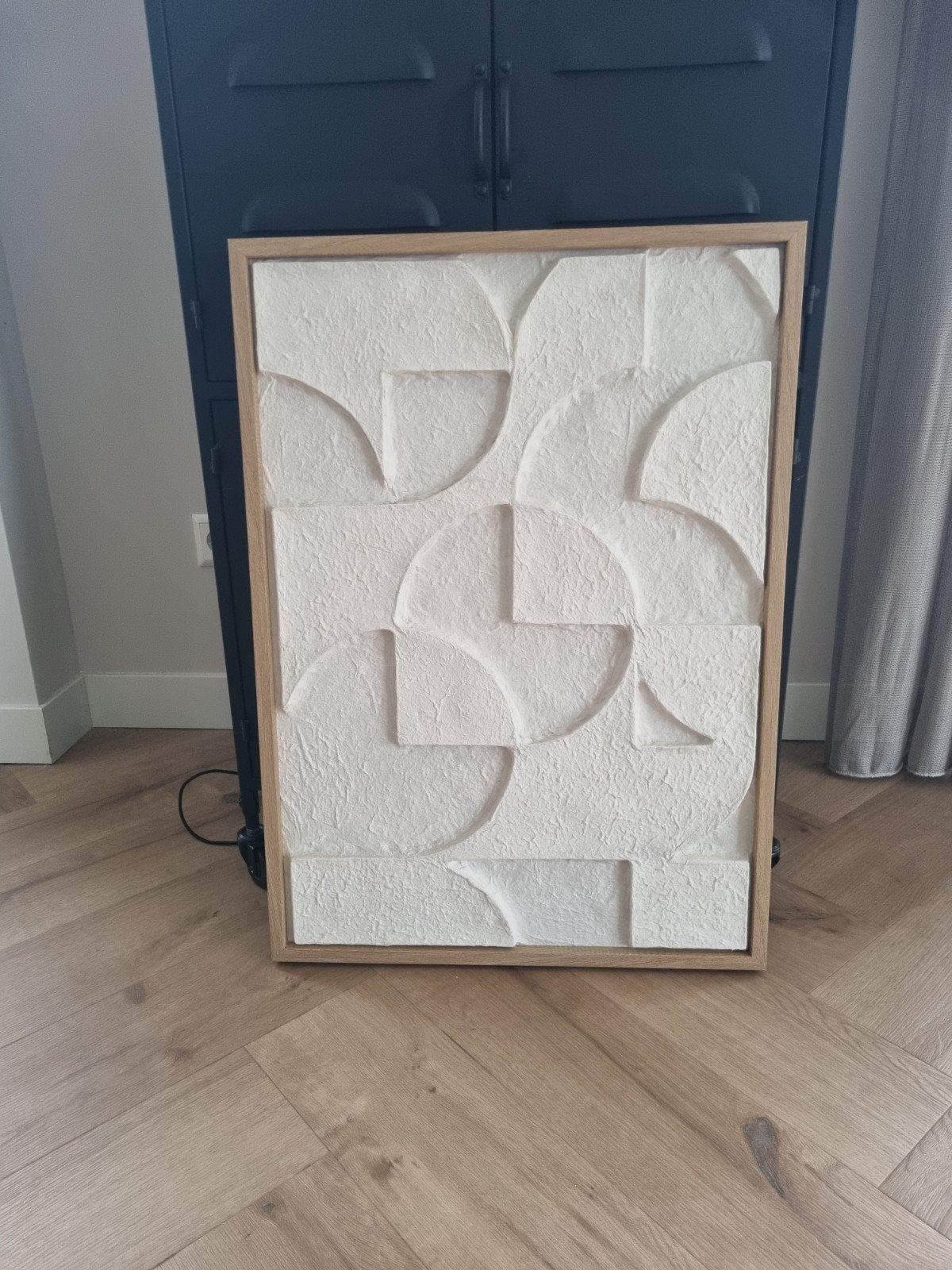 Schilderij abstract 3D met houten lijst 50x70cm, Ophalen