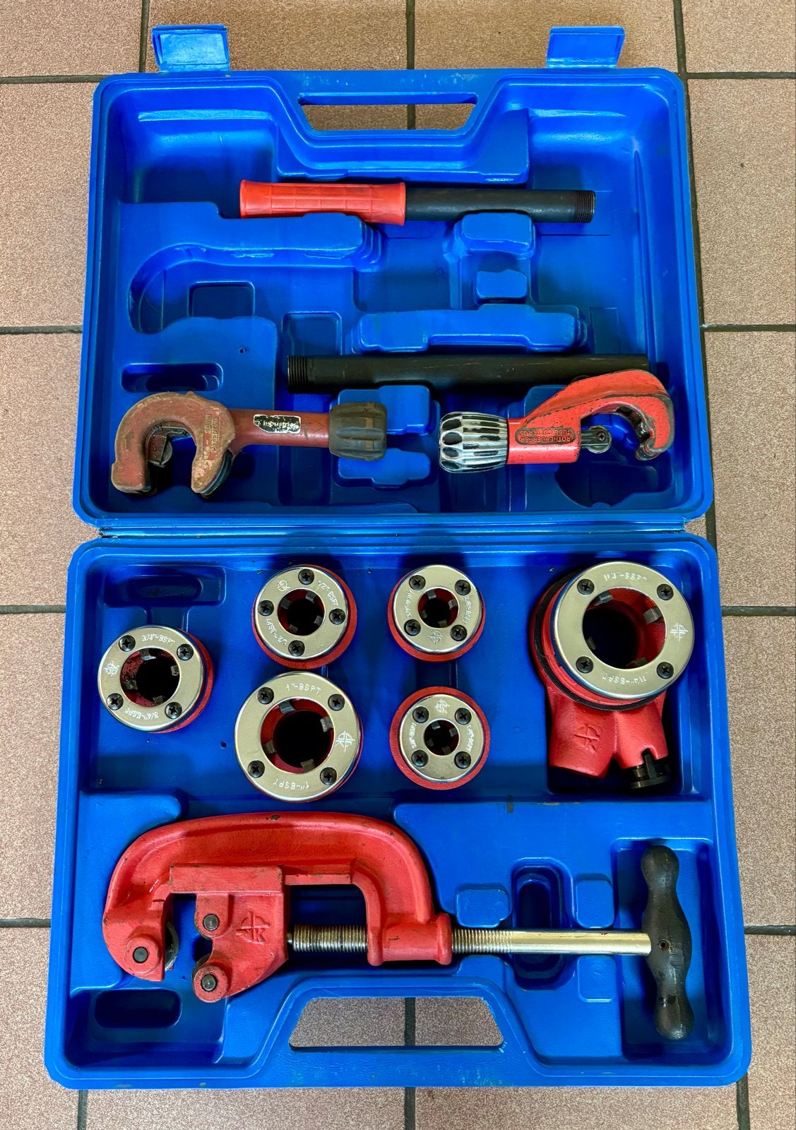Powerfix Draadsnijset / Pijpsnijder, Doe-het-zelf en Verbouw, Ophalen of Verzenden, Gebruikt, Snijgereedschap, Overige merken
