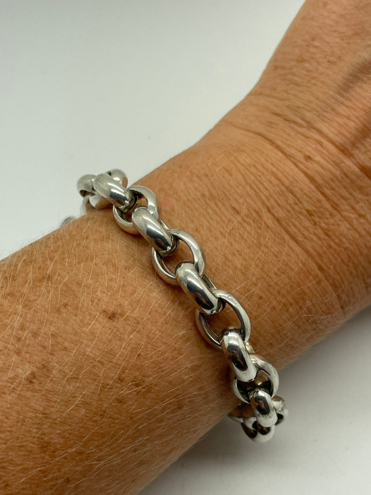 F272 Prachtige zilveren jasseron armband, Sieraden, Tassen en Uiterlijk, Ophalen of Verzenden, X, Zilver, Zilver