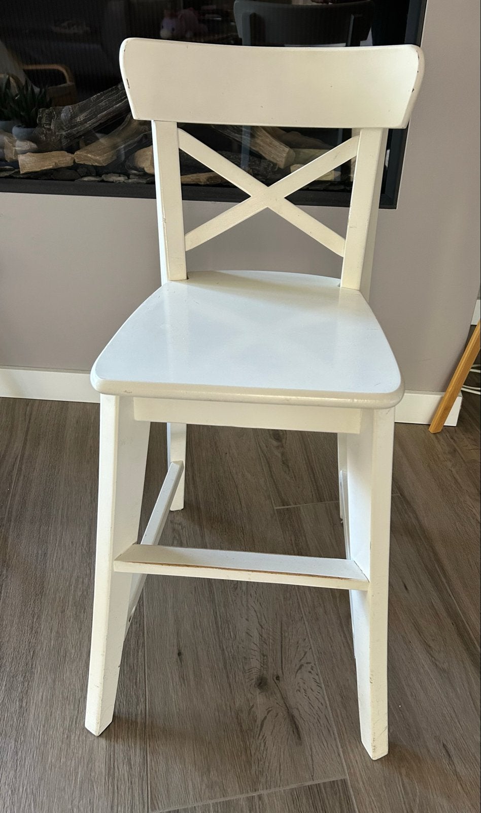 IKEA Ingolf hoge kinderstoel stoel wit zeer nette staat, Ophalen, Zo goed als nieuw, Overige typen, Aanschuifbaar