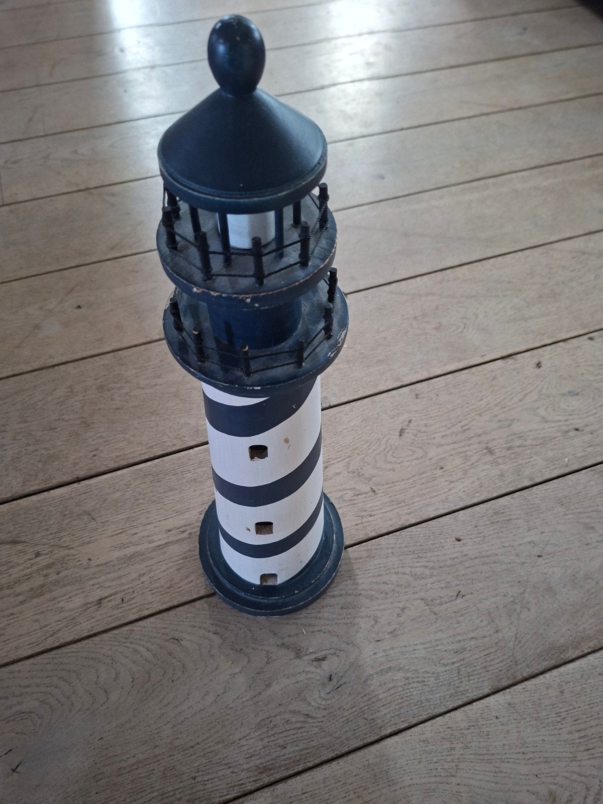 Decoratieve vuurtoren - 52 cm hoog, Hout, Blauw, Overige stijlen, Ophalen of Verzenden