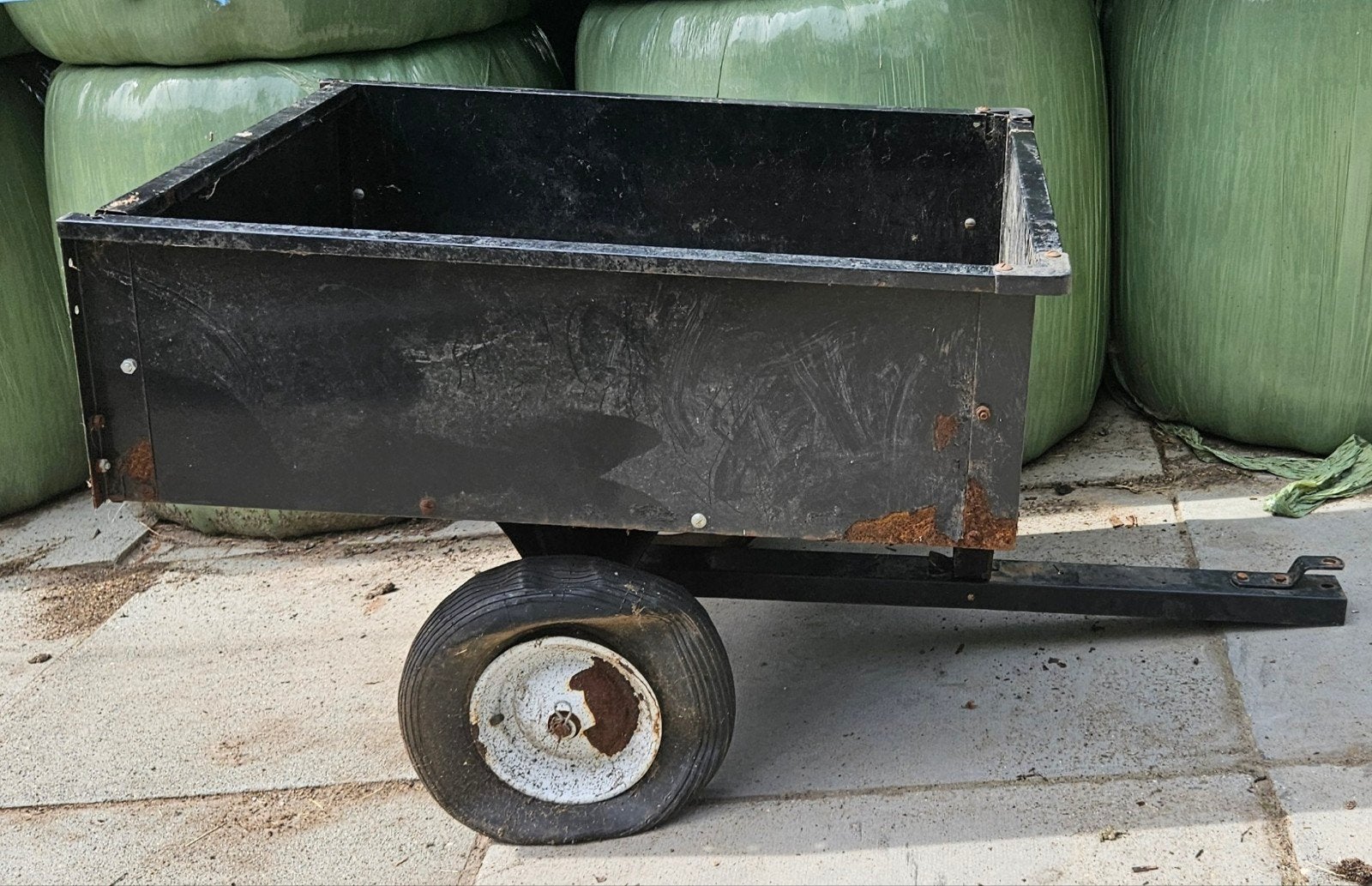 Stevige kiepkar/aanhanger voor zitmaaier of quad, Tuin en Terras, Ophalen, Gebruikt