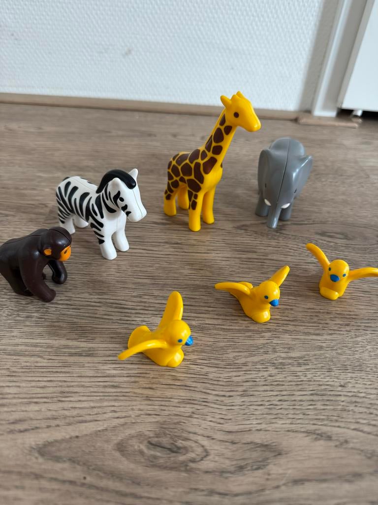7 Playmobil Dieren: Olifant, Giraffe, Zebra, Gorilla, Vogels, Kinderen en Baby's, Speelgoed | Playmobil, Ophalen, Gebruikt, Los playmobil
