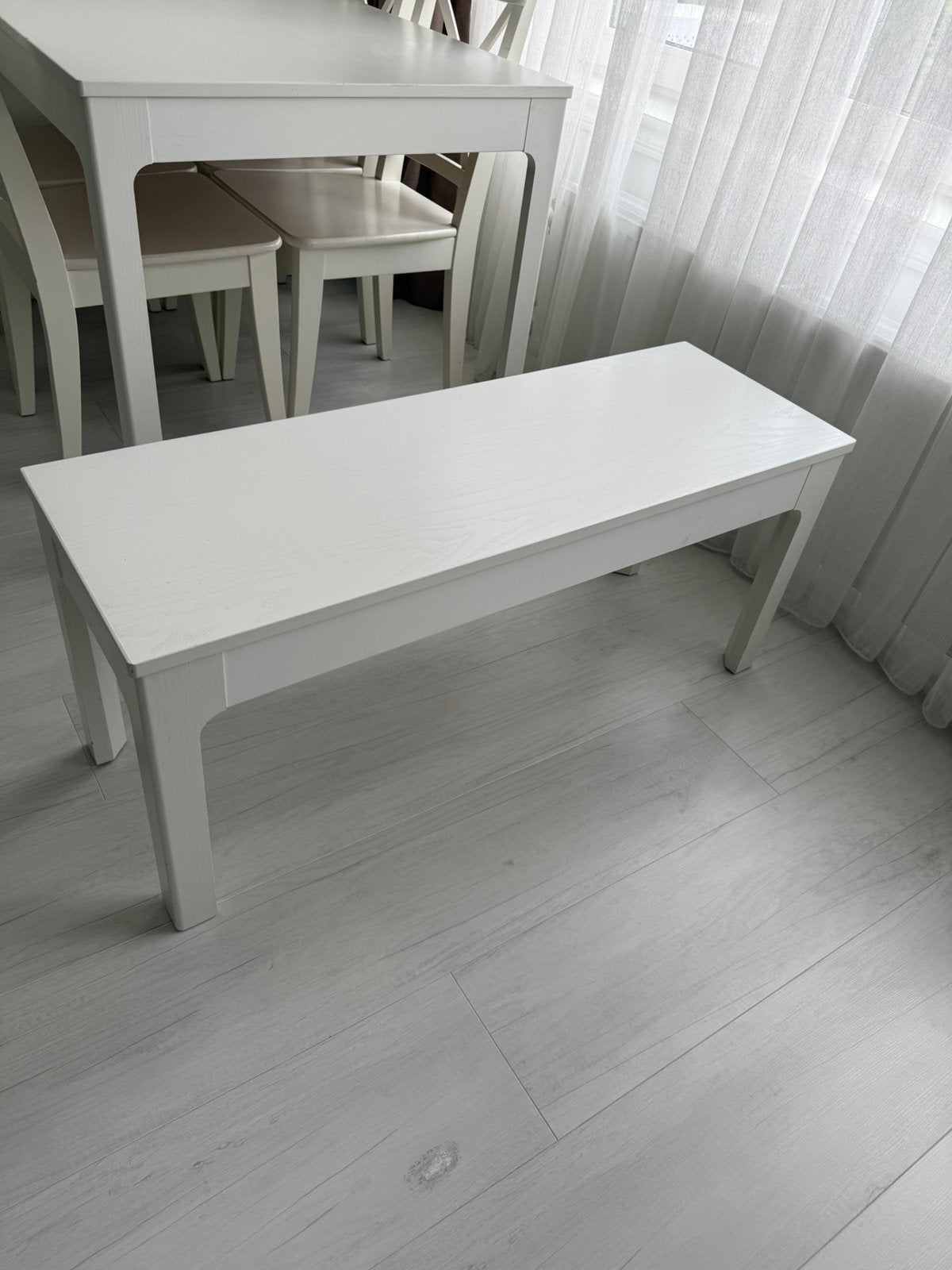 IKEA bank voor de eettafel, Ophalen, Wit, Zo goed als nieuw, Eén