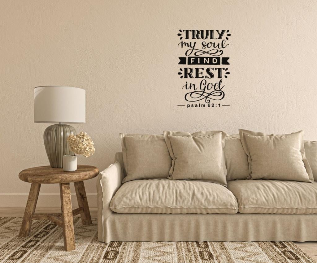 Christelijke muursticker wandtekst Truly my soul, Huis en Inrichting, The River House, Info@theriverhouse.nl, Nieuw, Ophalen of Verzenden