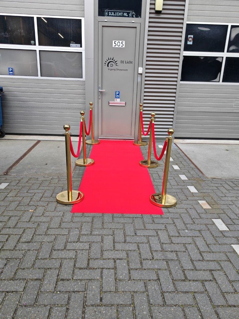 afzetpalenset goud met rode touwen set van 6 met loper, Versiering, ., Nieuw, Ophalen of Verzenden