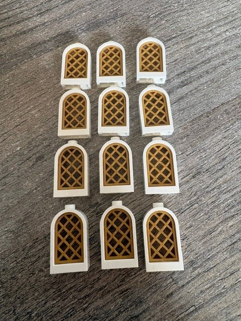 lego kasteel raampjes wit met venster goud,, Ophalen of Verzenden, Nieuw, MOC (eigen creatie), Lego