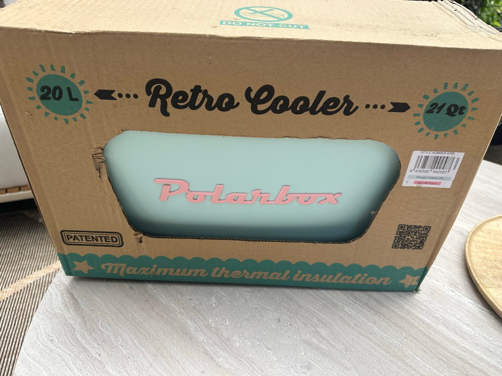 Retro Cooler Stijl 9258 Celeste 20 Liter Koelbox nieuw, Caravans en Kamperen, Ophalen, Nieuw, Koelbox, Koelelement