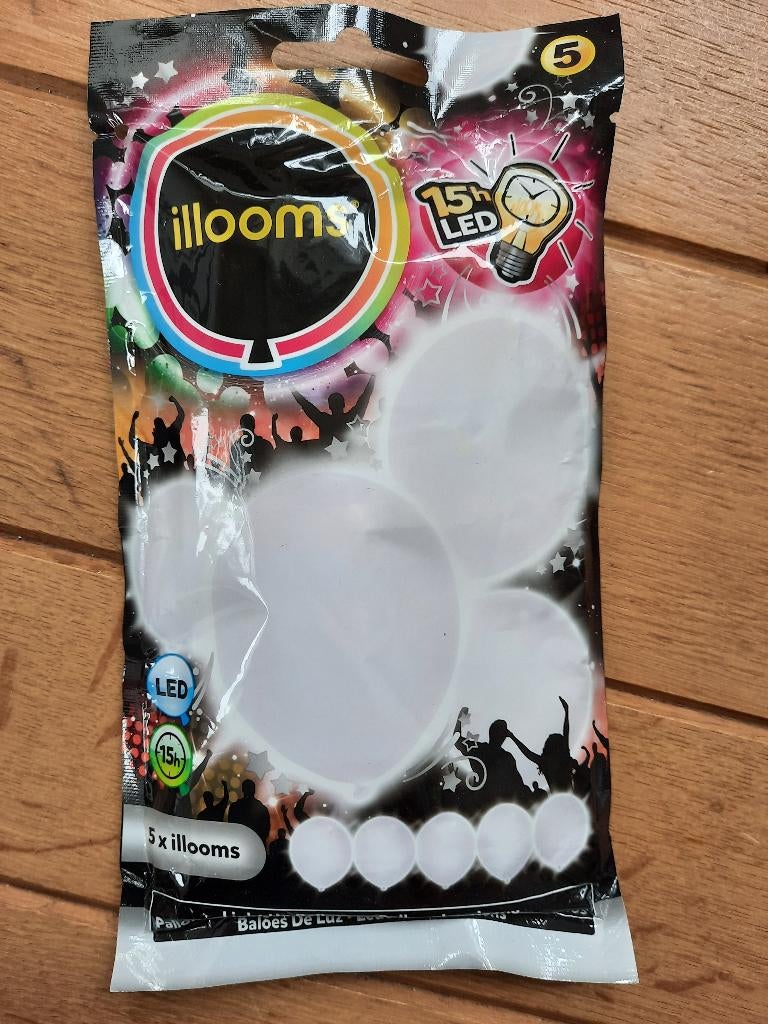 Witte Led Ballonnen (5 stuks) branden ongeveer 15 uur - Nieu, Ophalen of Verzenden, Nieuw, Versiering, Geboorte of Huwelijk