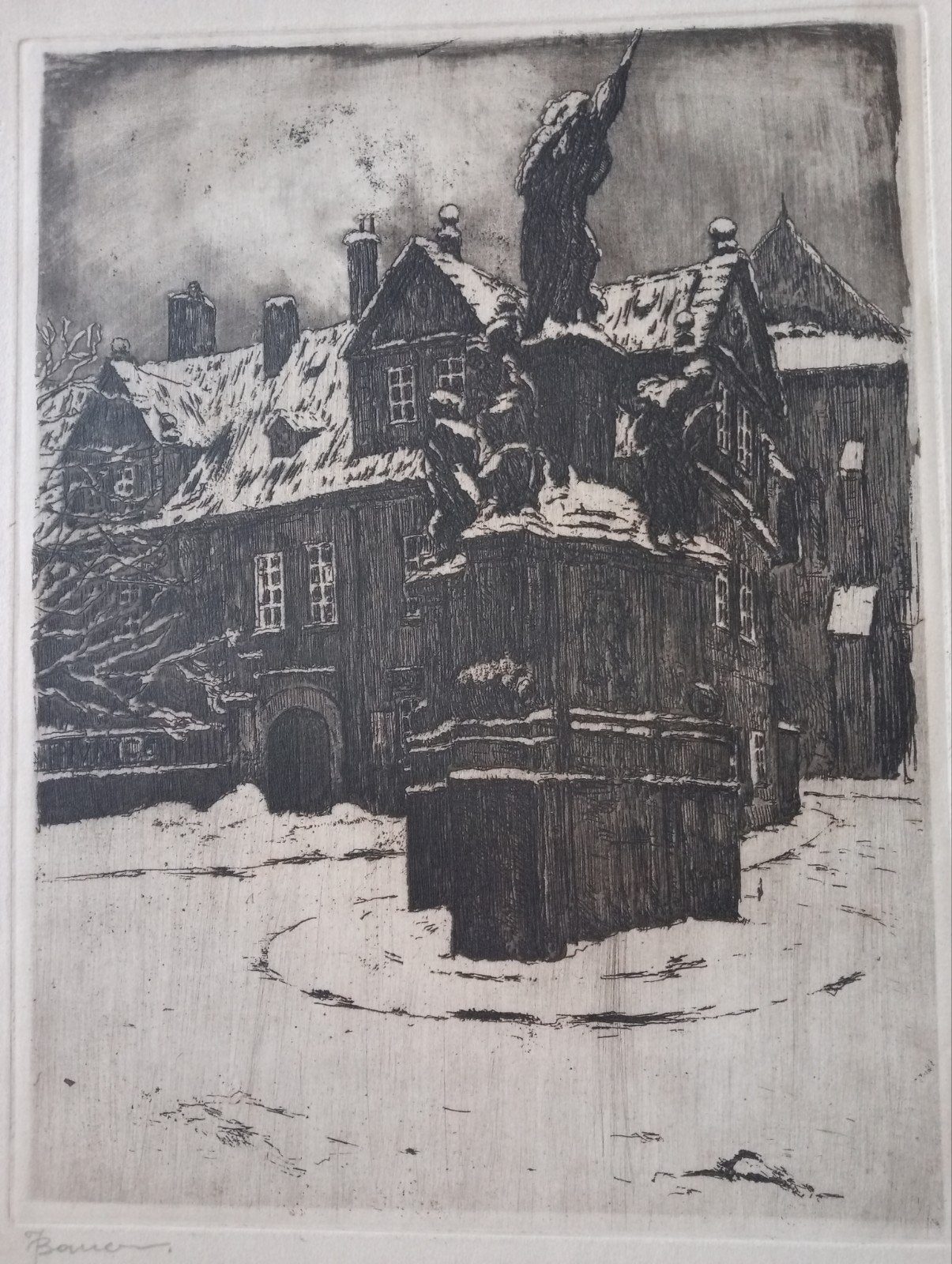 Josef Jiri Bauer Ets Praag Tsjechië, Antiek en Kunst, Ophalen of Verzenden
