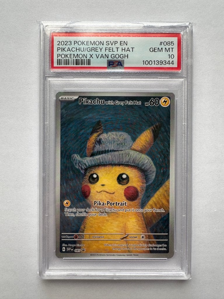 Pikachu Grey Felt Hat - Pokémon X Van Gogh PSA 10, Ophalen of Verzenden, Nieuw