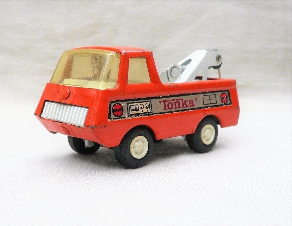 Tonka USA Takelwagen kraanwagen plaatstaal 1/50., Ophalen of Verzenden
