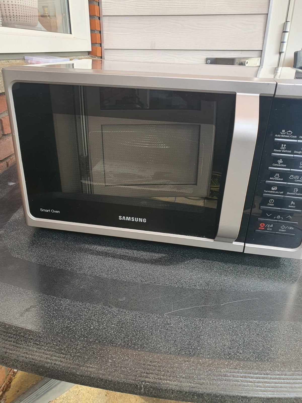 Samsung Smart Oven Combimagnetron MC28H5015AS, Ophalen of Verzenden, Zo goed als nieuw, Hete lucht, Draaiplateau
