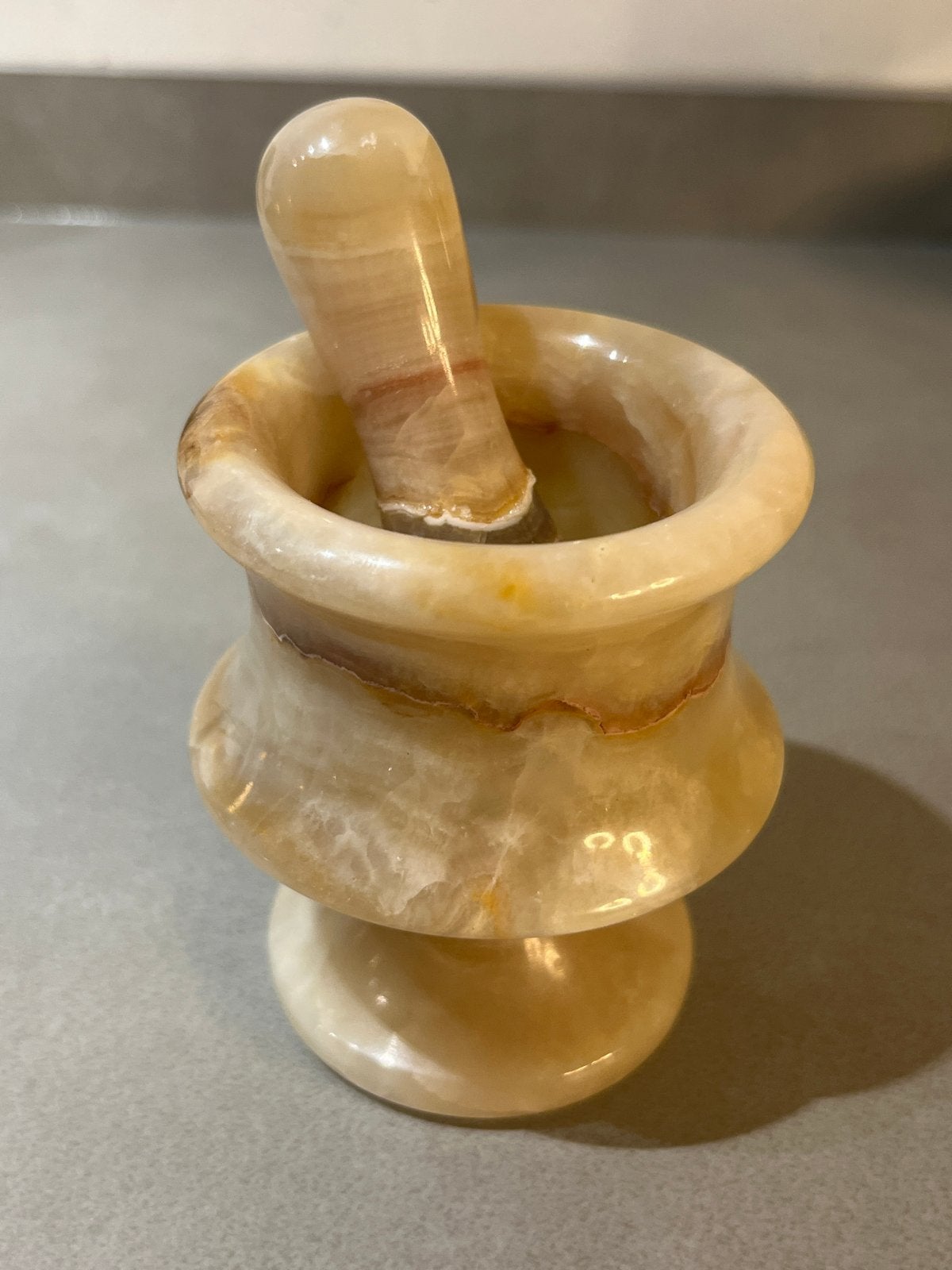 Mooie Onyx Vijzel en Stamper - Natuursteen, Ophalen of Verzenden