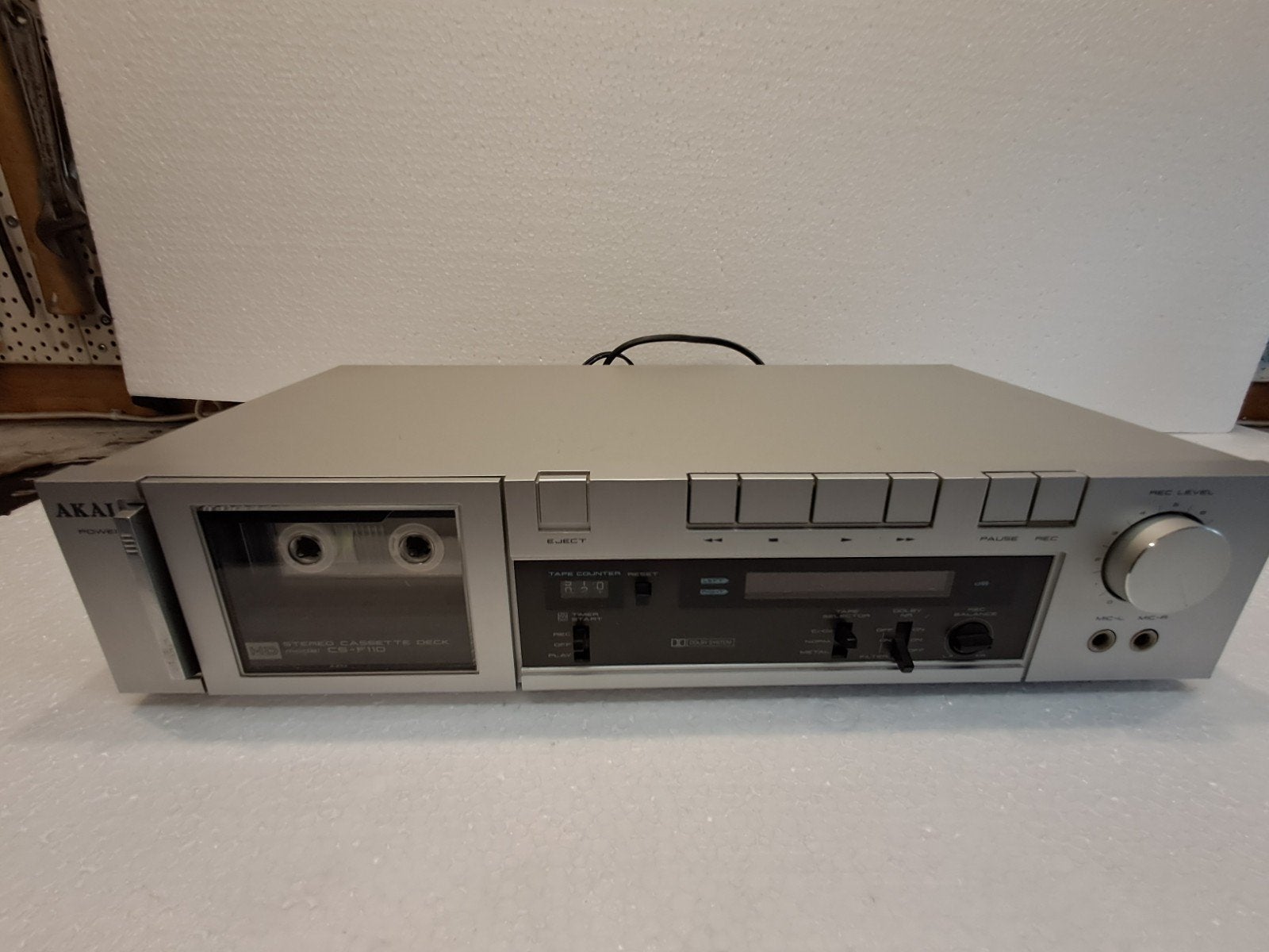 Akai CS-F110 Cassettedeck - Vintage Hifi, Audio, Tv en Foto, Cassettedecks, Ophalen, Enkel, Akai, Tape counter