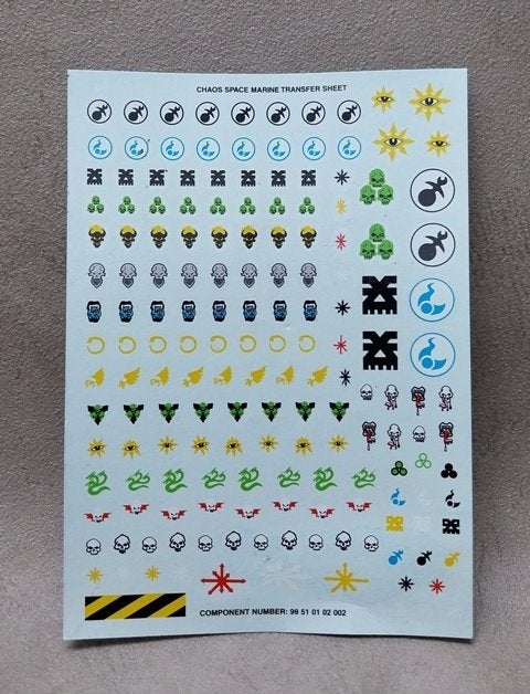 Warhammer 40000 Chaos decal sheet, Ophalen of Verzenden, Nieuw, Warhammer 40000, Toebehoren