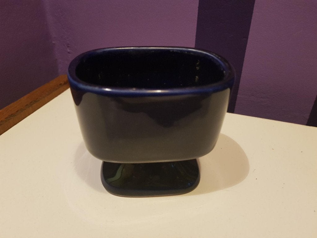 retro vintage blauw cactus plantenpot plant pot potje, Ophalen, Gebruikt, Binnen, Aardewerk