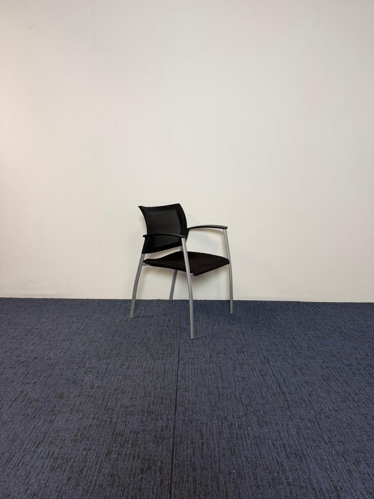 41 x Vergaderstoel CS Mesh, zwart, aluminium frame, Huis en Inrichting, Stoelen, Ophalen, Gebruikt, Zwart, Stof