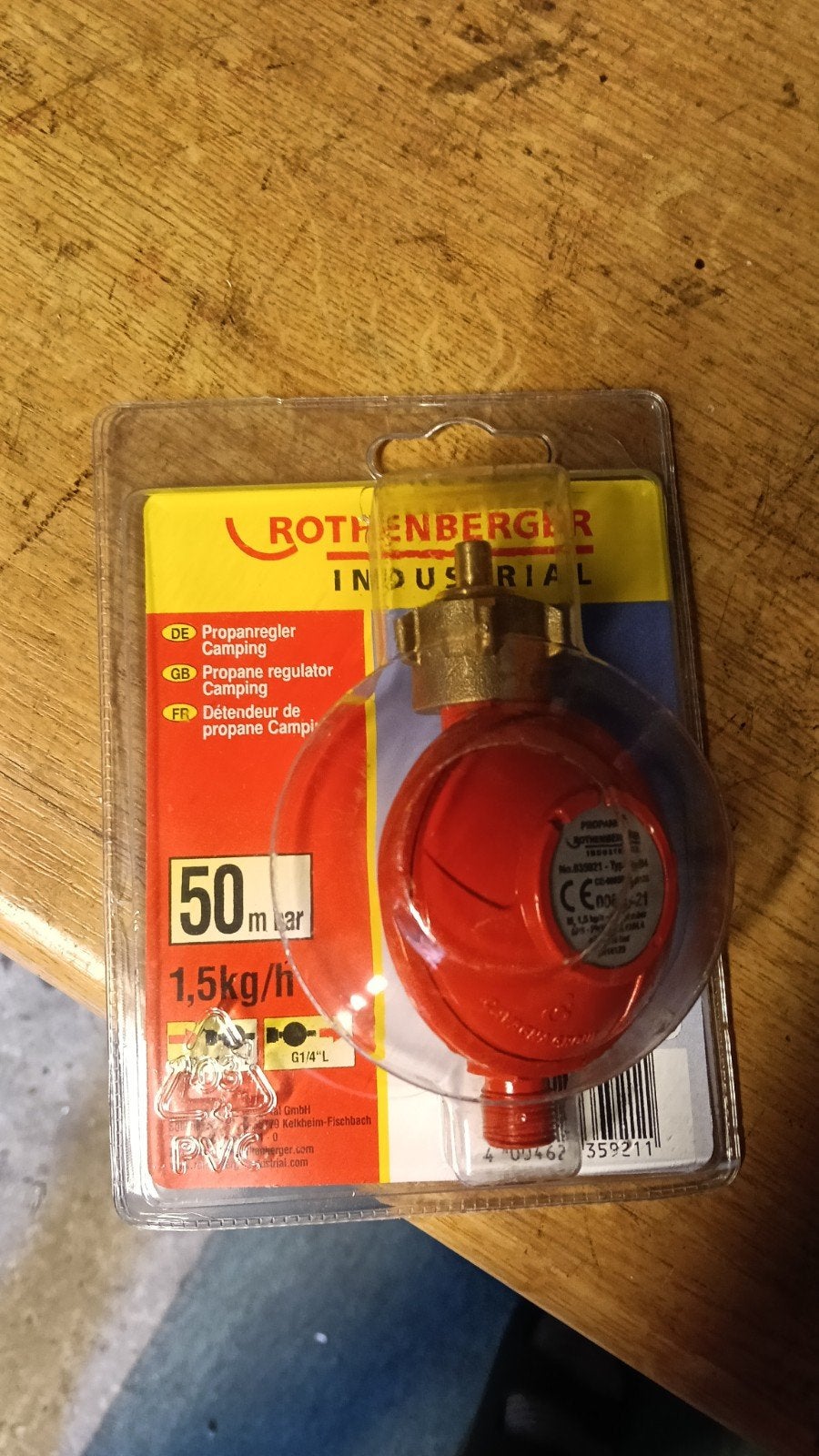 Rothenberger Propaan Gasdrukregelaar 50 mbar Camping, Ophalen, Nieuw