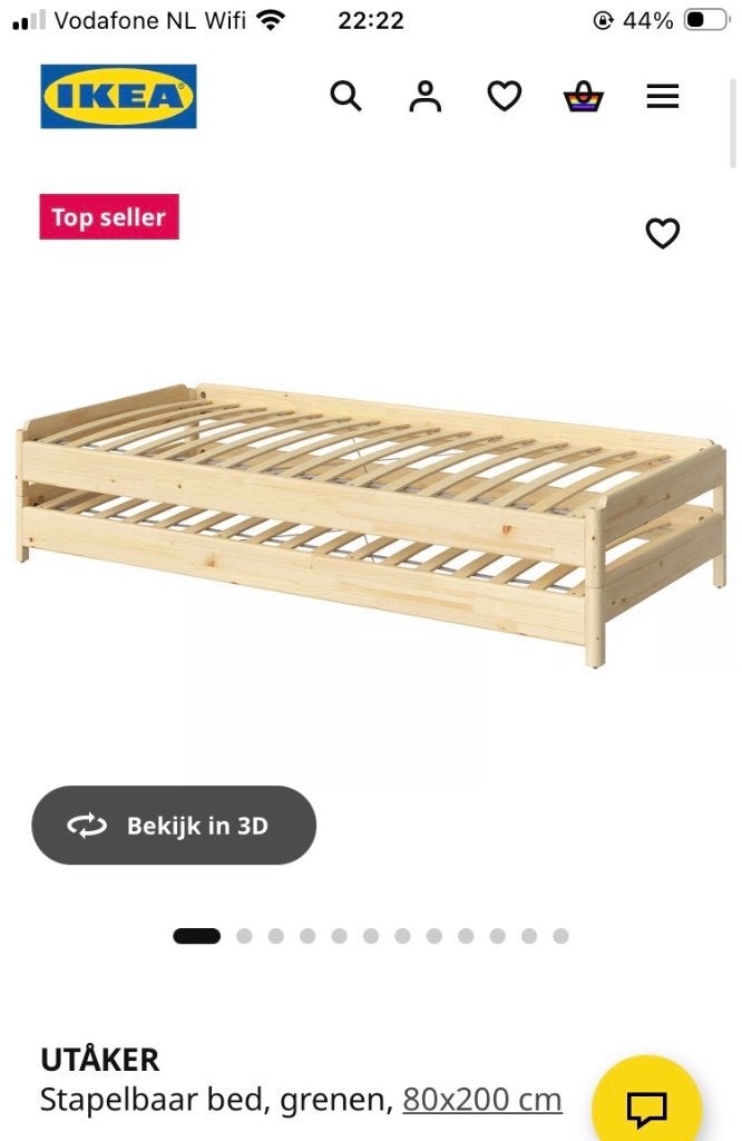 Bed Ikea Utaker, Ophalen, Gebruikt, Eenpersoons, Hout